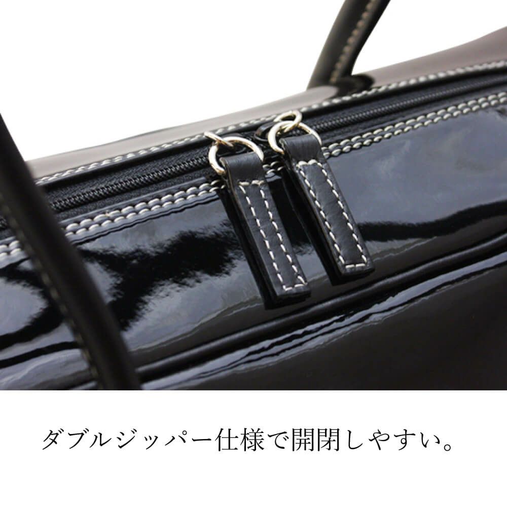 セレブボストンボストンバッグ レディース エナメル【濱野皮革工藝