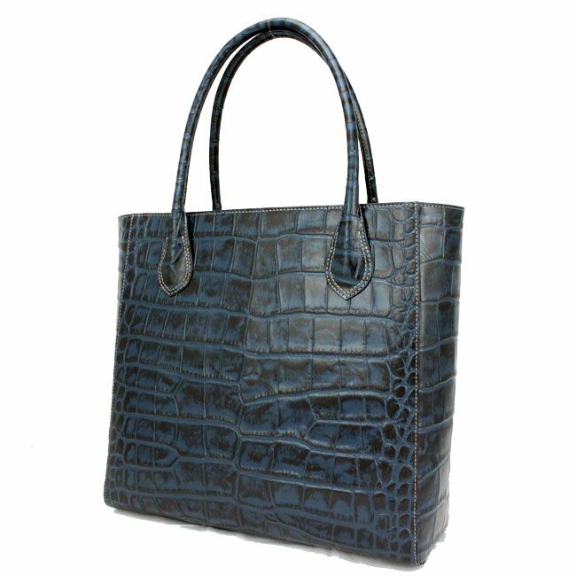 クロコ スクエアトートA4収納 トートバッグ レディース【濱野皮革工藝
