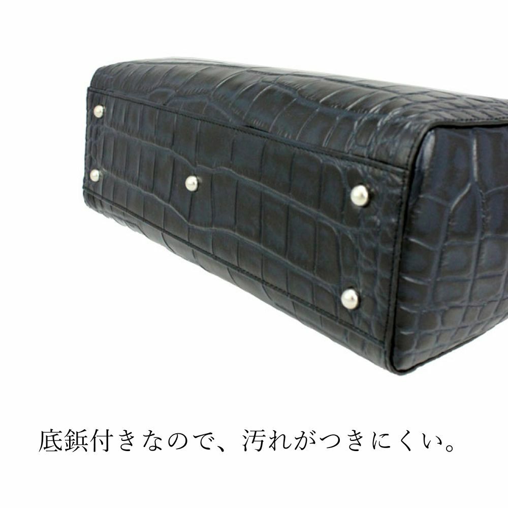 クロコ スクエアトートA4収納 トートバッグ レディース【濱野皮革工藝