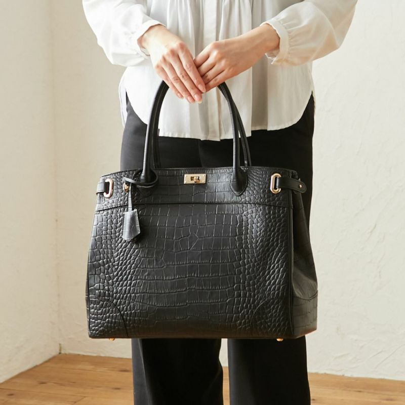 クロコ クラッシーアーバントートA4 収納 トートバッグ【濱野皮革工藝